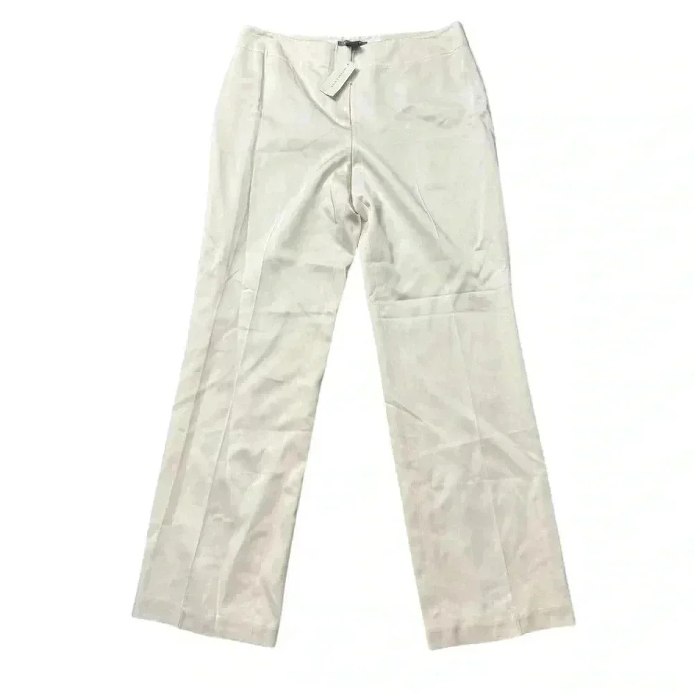 New Ann Taylor Cream Straight Leg Pants Size 10